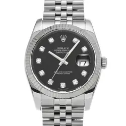USED ROLEX DATEJUST 116234G BLACK CASE SIZE 36×36MM MEN'S WATCH #511620