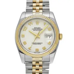 USED ROLEX DATEJUST 116233 IVORY CASE SIZE 36×36MM MEN'S WATCH #512820