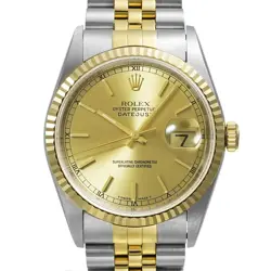 USED ROLEX DATEJUST 16233 GOLD CASE SIZE 36MM X 36MM MEN'S WATCH #5716020