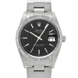 USED ROLEX OYSTER PERPETUAL DATE 15210 BLACK MEN'S WATCH #511620