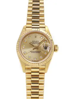 USED ROLEX DATEJUST 10P DIAMOND 69178G GOLD LADIES WATCH #511420