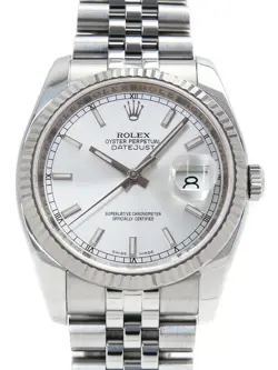 USED ROLEX DATEJUST 116234 SILVER CASE SIZE 36MM MEN'S WATCH #565520