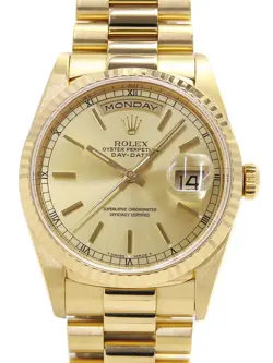 USED ROLEX DAY DATE 18238 GOLD CASE SIZE 36MM MEN'S WATCH #52620