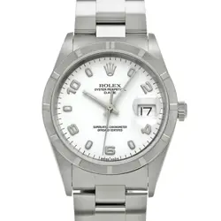 USED ROLEX OYSTER PERPETUAL DATE 15210 WHITE MEN'S WATCH #531620