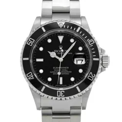USED ROLEX SUBMARINER DATE 16610 BLACK CASE SIZE 40×40MM MEN'S WATCH #569220