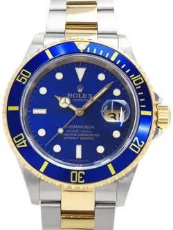 USED ROLEX SUBMARINER DATE BLUE SUB 16613LB BLUE MEN'S WATCH #521320