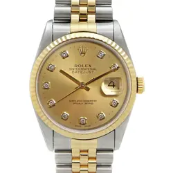 USED ROLEX DATEJUST 16233G GOLD CASE SIZE 36MM MEN'S WATCH #535920