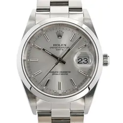 USED ROLEX OYSTER PERPETUAL DATE 15200 SILVER MEN'S WATCH #511720