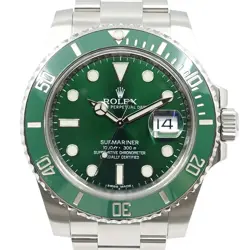 USED ROLEX SUBMARINER DATE/GREEN SUB 116610LV GREEN MEN'S WATCH #53920