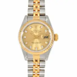 ROLEX 69173G DATEJUST 7-DIGIT 96 DIAMOND INDEX COMBINATION LADIES #GP064