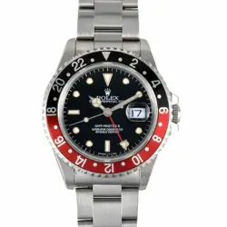 ROLEX 16710 GMT MASTER II T-SERIAL BLACK RED COKE ALL TRITIUM MEN'S #GP022