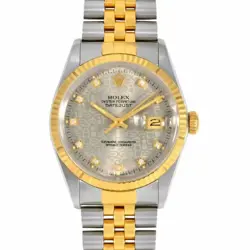 ROLEX 16013G DATEJUST R SERIAL SILVER/PRINTED COMPUTER DIAMOND MEN'S #GP042