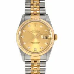 ROLEX 16233G DATEJUST Y DIAMOND INDEX COMBO SS X YG MEN'S #GP040