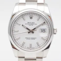 ROLEX 115200 OYSTER PERPETUAL DATE AUTOMATIC WHITE 34MM MEN'S WATCH PRE-OWNED