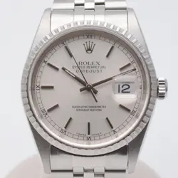 ROLEX DATEJUST 16220 SILVER AUTOMATIC 36MM 100M WATER-RESISTANT MEN'S PRE-OWNED