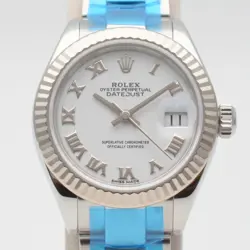 ROLEX DATEJUST ROMAN RANDOM SERIAL WHITE DIAL SS WHITE GOLD 28MM USED