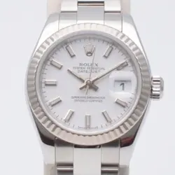 ROLEX 179174 DATEJUST WHITE AUTOMATIC 26MM LADIES WATCH USED
