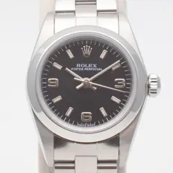 ROLEX 76080 OYSTER PERPETUAL AUTOMATIC BLACK 24MM LADIES WATCH PRE-OWNED