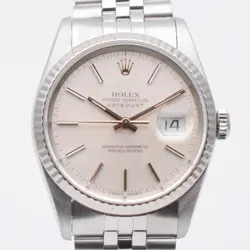 ROLEX 16234 DATEJUST SILVER AUTOMATIC 36MM DATE DISPLAY MEN'S WATCH USED