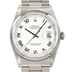 ROLEX DATEJUST MEN'S WATCH STAINLESS STEEL 16200 P SERIES WHITE ROMAN