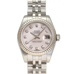ROLEX DATEJUST 26 179174NG PINK DIAL LADIES WATCH USED