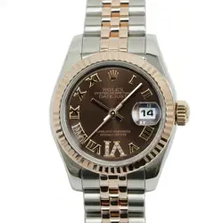 ROLEX DATEJUST 26 179171 CHOCOLATE VI DIAMOND SS/RG COMBO JUBILEE BRACELET