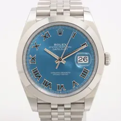 ROLEX DATEJUST 126300 SS SS AT BLUE-FACE 5 EXTRA LINKS
