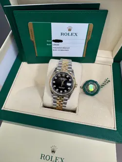 ROLEX DJ36 FACTORY BLACK DIAMOND DIAL