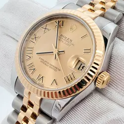 ROLEX DATEJUST 31MM CHAMPAGNE ROMAN 2-TONE YELLOW GOLD/STEEL JUBILEE  178273