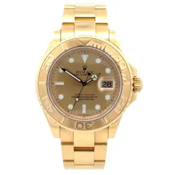 ROLEX 18K YELLOW GOLD YACHT-MASTER 16628 GOLD CHAMPAGNE DIAL WRIST WATCH