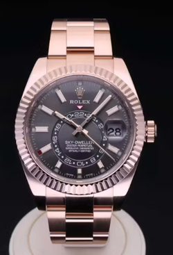ROLEX SKY-DWELLER 326935 AUTOMATIC 18K ROSE GOLD SLATE DIAL MEN'S WATCH 42MM