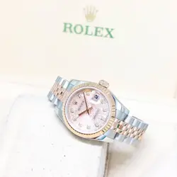 ROLEX 26MM 18K HALF ROSE GOLD PINK JUBILEE DIAMOND DIAL DATEJUST REF: 179171