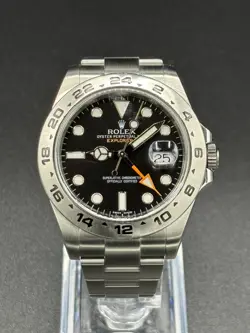 ROLEX EXPLORER II 42MM BLACK DIAL STAINLESS STEEL WATCH WITH PAPERS