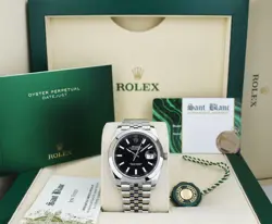 ROLEX - STAINLESS STEEL DATEJUST 41 BLACK DIAL JUBILEE BAND 126300 - SANT BLANC
