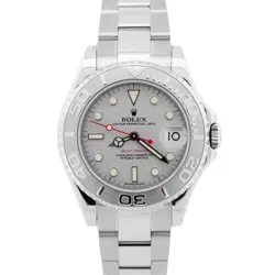 2014 PAPERS ROLEX YACHT-MASTER MID-SIZE PLATINUM STEEL 35MM WATCH 168622 BOX