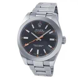 ROLEX MILGAUSS STAINLESS STEEL OYSTER AUTOMATIC BLACK MEN  WATCH 116400