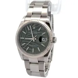 ROLEX 2022 DATEJUST 126234 GREEN PALM DIAL 36MM WATCH W/ BOX AND PAPERS
