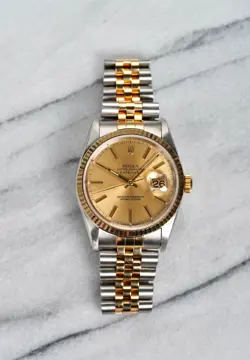ROLEX DATEJUST REF 16233 1990S CHAMPAGNE DIAL 18K YELLOW GOLD TWO TONE 36MM