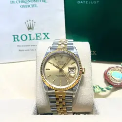 ROLEX 16233 DATEJUST 356MM TWO-TONE CHAMPAGNE INDEX DIAL JUBILEE 1991