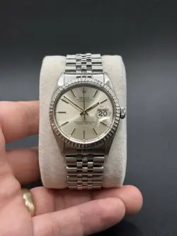 ROLEX DATEJUST 16030 JUBILEE 36MM MENS SILVER AUTOMATIC WATCH RUNS CIRCA 1979