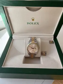 ROLEX DATEJUST 16013 (1987 SERIAL) SILVER STICK DIAL 18K JUBILEE BAND