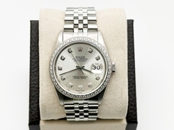 ROLEX DATEJUST 16014 SILVER DIAMOND DIAL BEZEL STAINLESS STEEL JUBILEE BAND