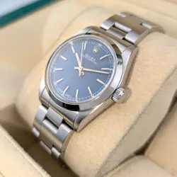 Rolex 67480 Oyster Perpetual Blue Dial 31mm 1997 Box & Papers