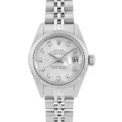 ROLEX DATEJUST 10P DIAMOND 79174G SILVER A NUMBER SECOND HAND WOMEN