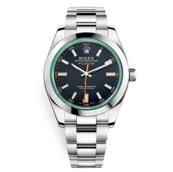 NEW ROLEX MILGAUSS BLACK DIAL GREEN CRYSTAL STAINLESS STEEL WATCH 2023 116400GV