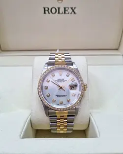 ROLEX DATEJUST AUTOMATIC MOTHER OF PEARL 36MM SS JUBILEE BRACELET 16203(16233)