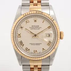 ROLEX DATEJUST 16233 SS×YG SS×YG AT IVORY-PYRAMID-FACE