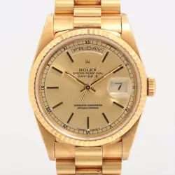 ROLEX DAY-DATE 18238 YG YG AT CHAMPAGNE-FACE