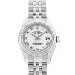 ROLEX DATEJUST 26 179174 WHITE ROMAN STEEL WHITE GOLD JUBILEE LADIES WATCH 2006