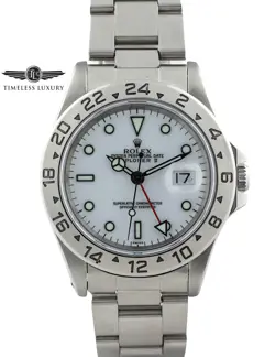 1999 MEN'S ROLEX EXPLORER II 16570 STAINLESS STEEL 40MM WHITE DIAL BOX & PAPERS